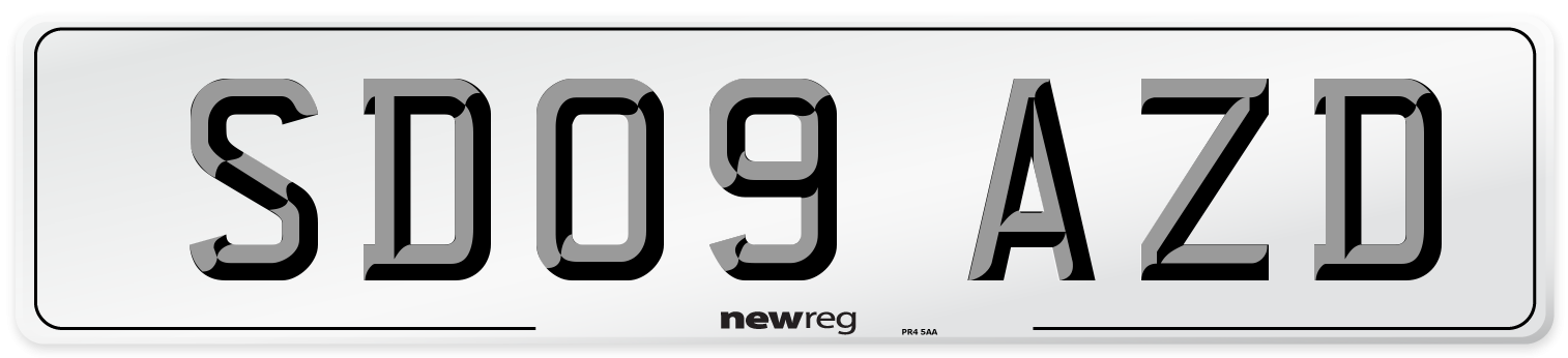 SD09 AZD Number Plate from New Reg